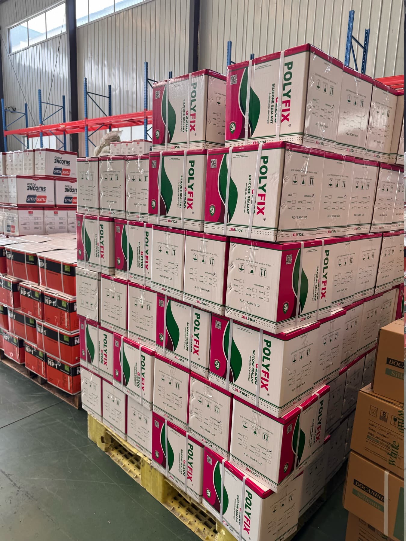 Finished sealant stock in the warehouse