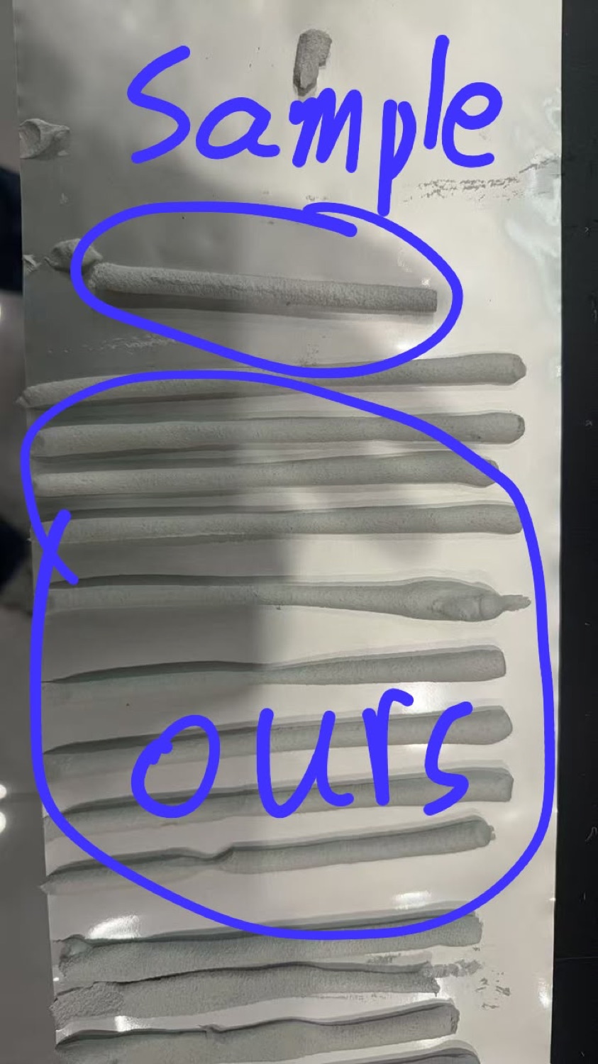 First trial compared with the customer sample