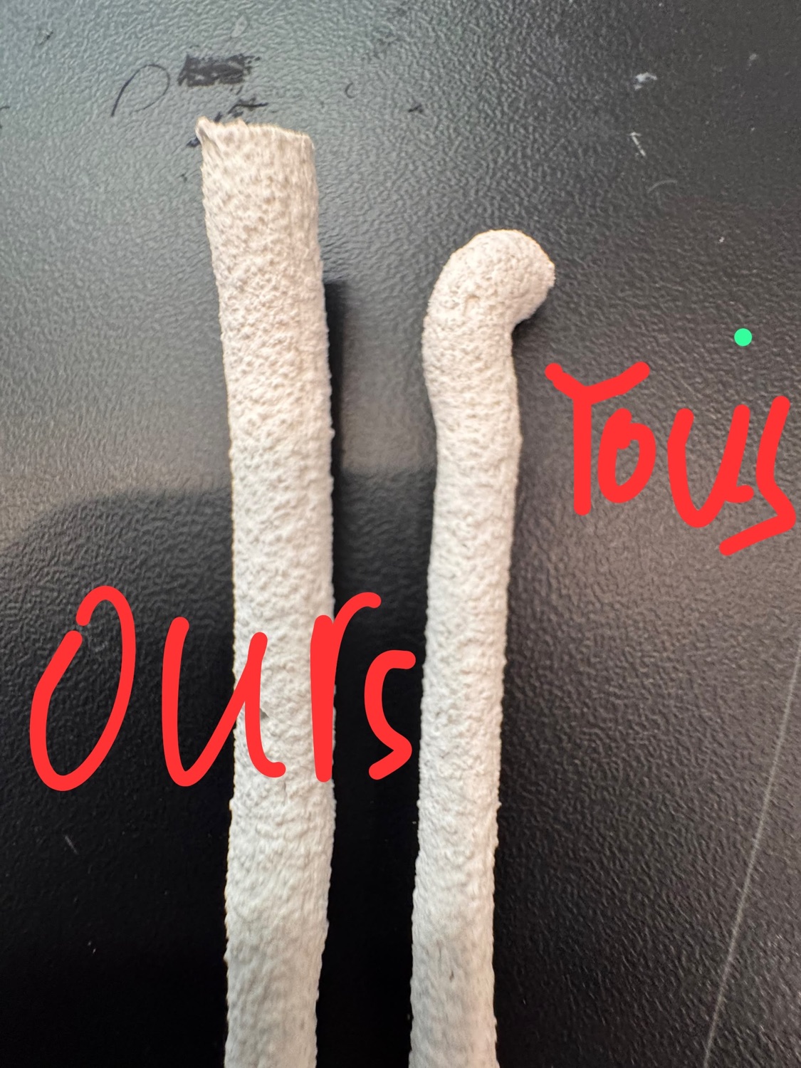 Near-final factory sample compared with the customer reference